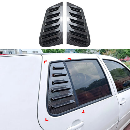 2 x Carbon Fiber Look Rear Window Louvers for VW Golf 4 MK4 (1997-2006)
