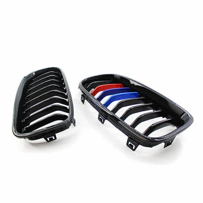 Gloss Black & M Color Kidney Grille Cover Trim for BMW 3-Series F30/F31/F35 (12-18)