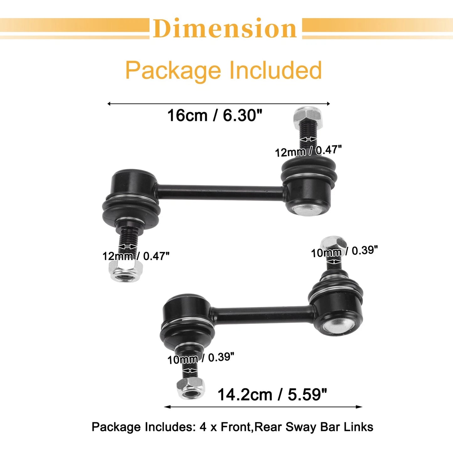 4pcs Front Rear Sway Bar Links for Ford Edge (2007-2014)