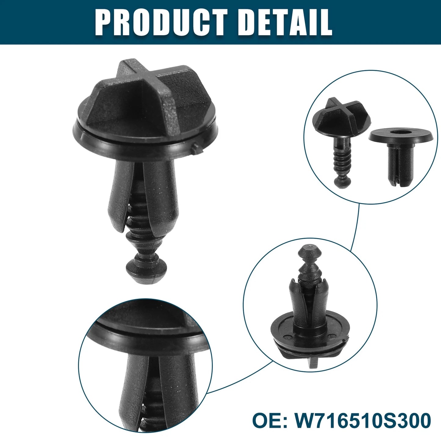 Fender Liner Clips for Ford Explorer (2011-2023) - 10 Pcs Black Replacement