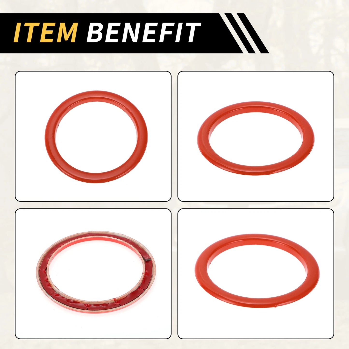 AC Vent Dashboard Decoration Rings Orange for Toyota Tundra (2014-2021) 4 Pcs