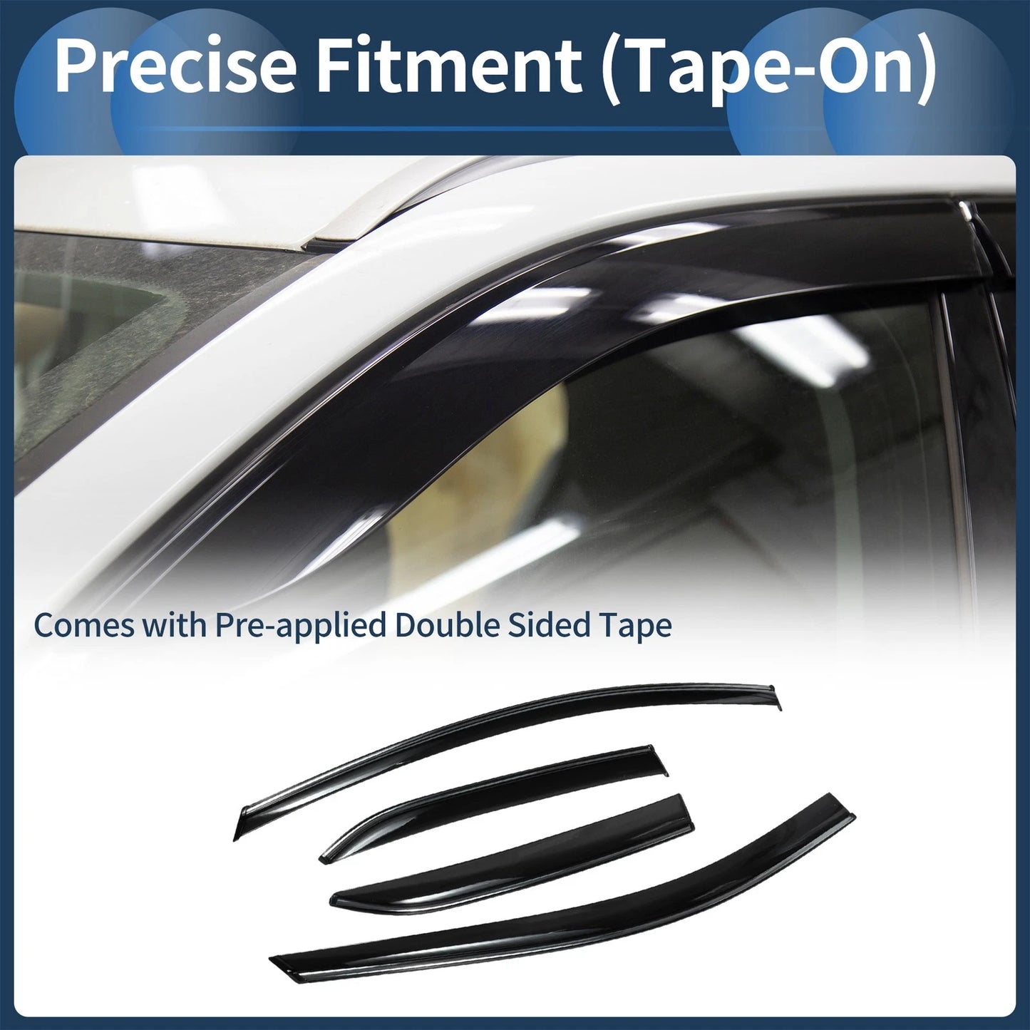 Window Deflectors for Toyota Corolla Side Window Vent Visors Black 2020
