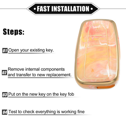 Smart Key Fob Cover Case for Toyota Prius 2006-2022 - 2 x TPU Orange