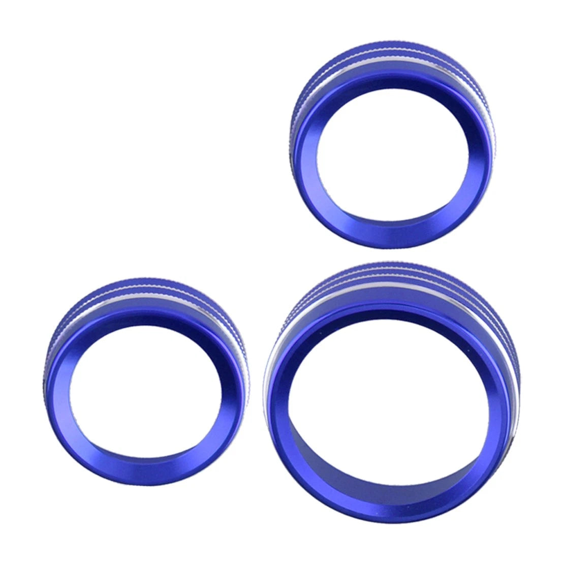 3 x Blue Air Condition Audio Switch Knob Trim Rings for Dodge Durango (2014-2019)