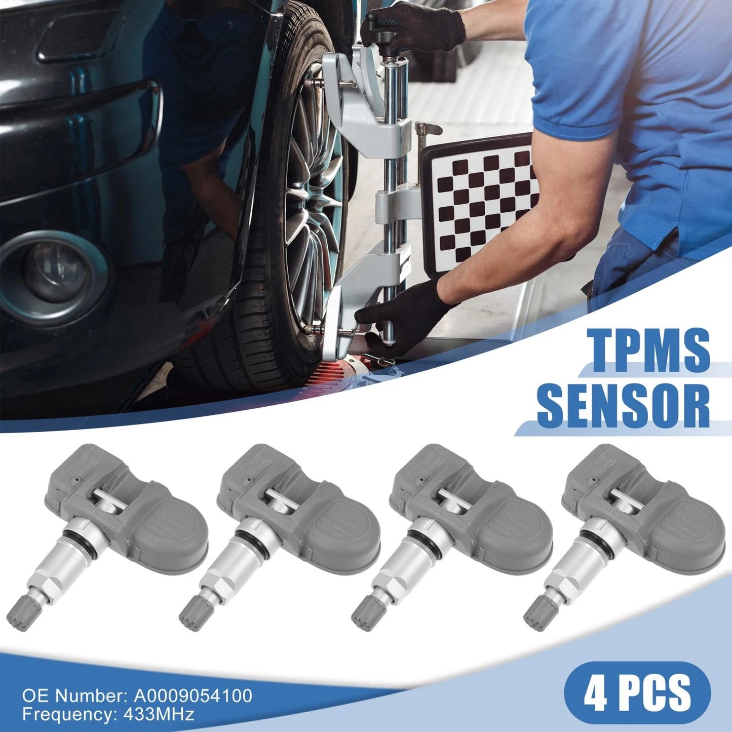 4 x Tire Pressure Sensors TPMS 433MHz for Mercedes-Benz W204 W205 (2010-2020)