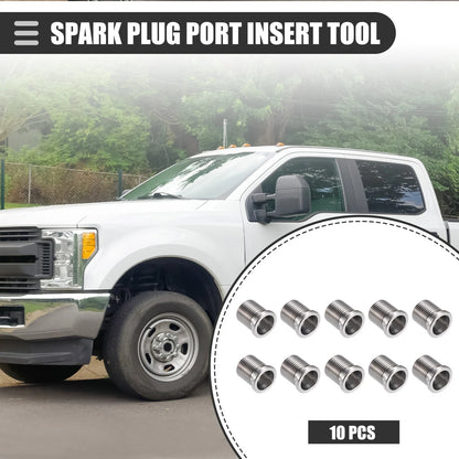 10 Pcs 14mm Spark Plug Port Insert Tool for Ford Triton 4.6L 5.4L (2000-2010)