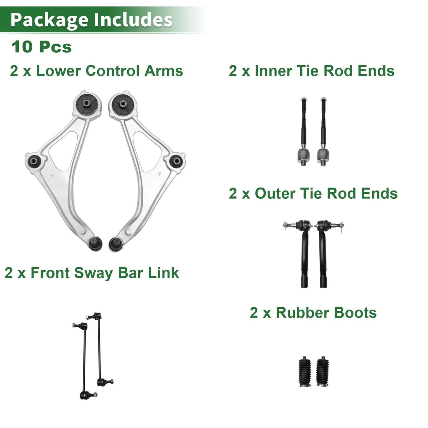 10 x Front Stabilizer Bar Links & Lower Control Arms for Nissan Maxima