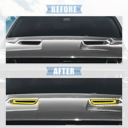 Engine Hood Air Conditioner Outlet Cover Trim Yellow for Dodge Challenger