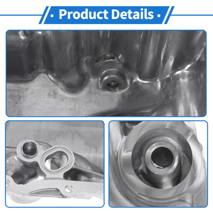 Engine Oil Pan for Honda CR-V (2007-2011) - Aluminum Alloy, Silver Tone