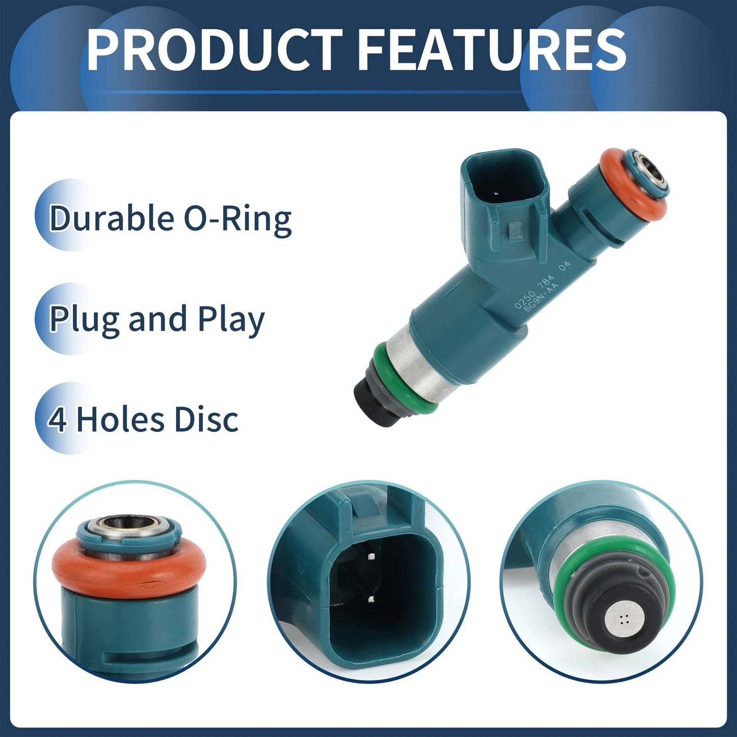Fuel Injector for Land Rover LR2 2011-2012 3.2L Blue 1 Pc