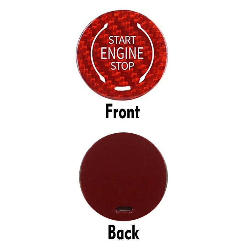 Carbon Fiber Red Engine Start Button Trim for Chevrolet Corvette C8 (2020-2022)