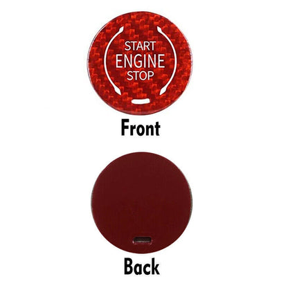 Carbon Fiber Red Engine Start Button Trim for Chevrolet Corvette C8 (2020-2022)