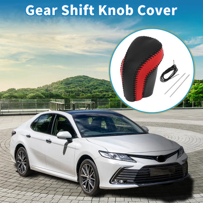 Gear Shift Knob Cover for Toyota Camry (2018-2024) Black Red