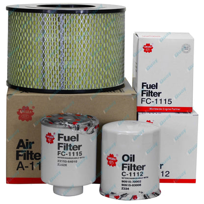 Oil Air Fuel Filter Service Kit for Hilux LN147 LN167 LN172 (2000-2005)
