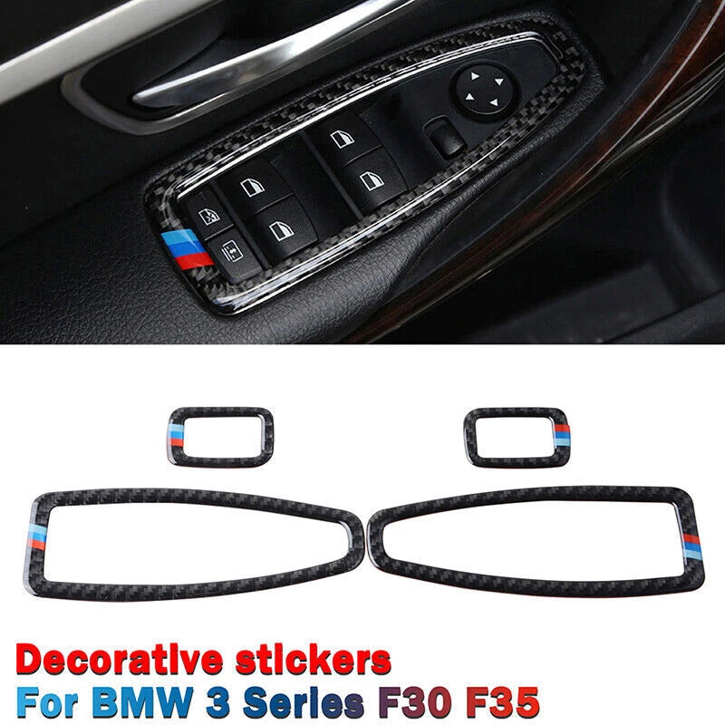 11PCS Carbon Fiber Interior Trim Covers for BMW 3 4 Series F30 F34 (2012-2019)