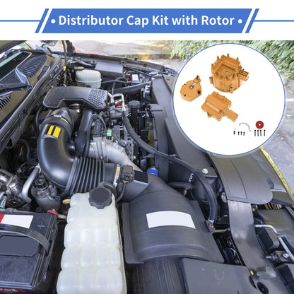 Distributor Cap Kit for Chevy GM SBC BBC 305 327 350 396 454 Orange Rotor