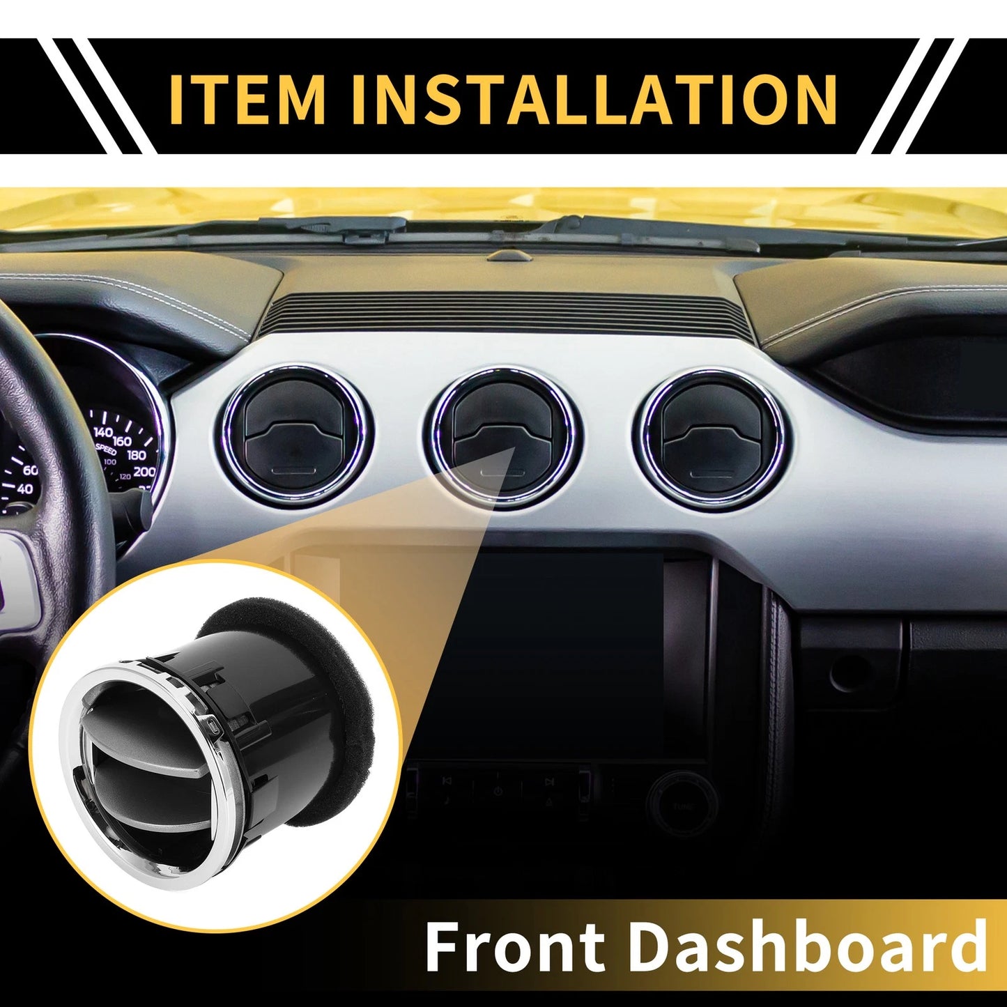 AC Heater Air Vent for Ford F150 2004-2008 Center Dash A/C Outlet Titanium Tone