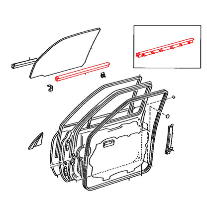 Front Door Glass Weatherstrip for Toyota Land Cruiser FZJ80 HDJ80 HZJ81 1990-1997