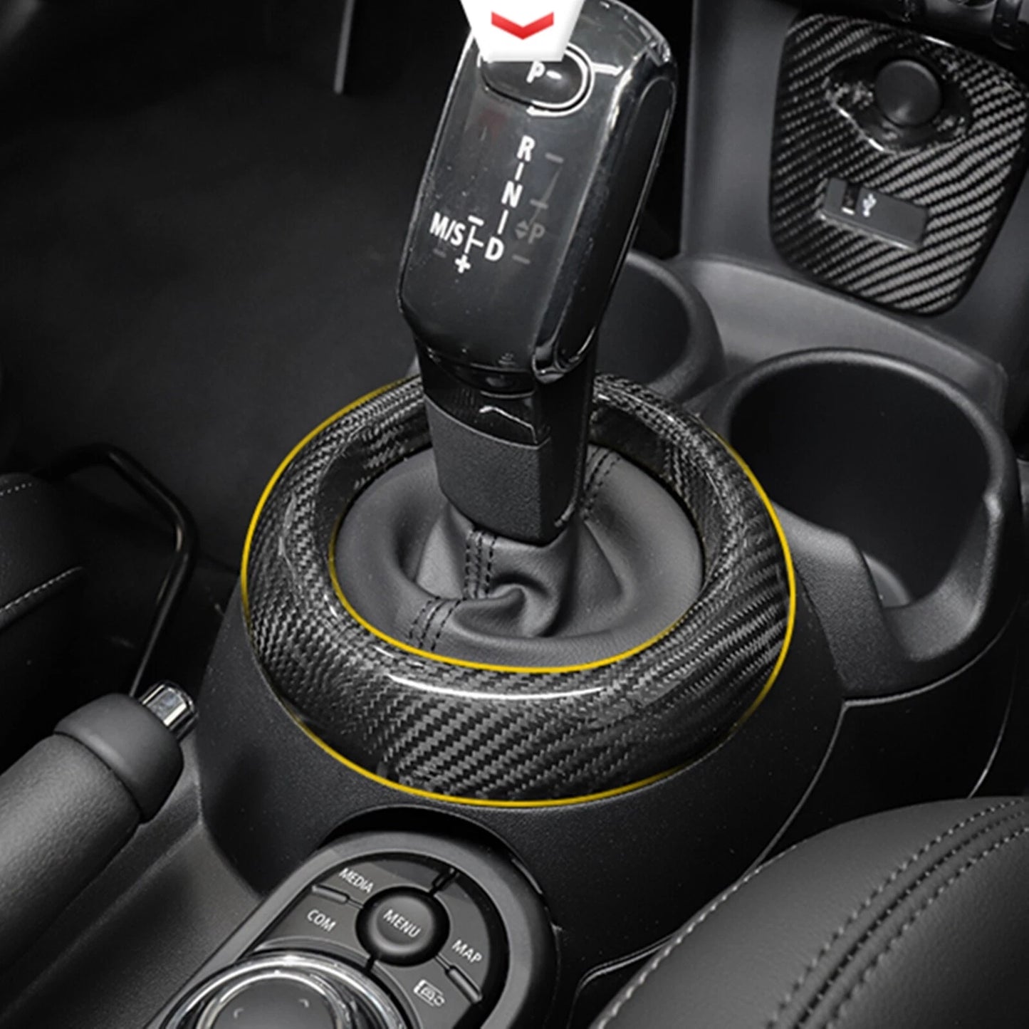 Carbon Fiber Gear Shift Box Ring Trim Cover for MINI Cooper F54-F60 (2014-2023)