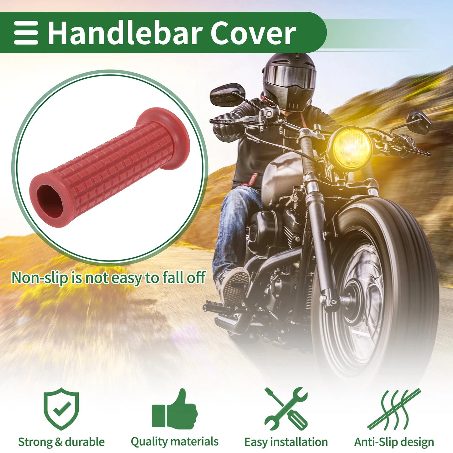Hand Grips / 25mm / Motorcycle Grips TPU Dark Red