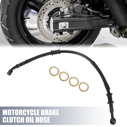 Set 40cm 15.75" Motorcycle Brake Clutch Oil Hose Clutch Throttle Pipe Black