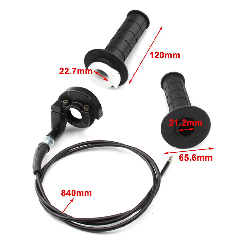 7/8" Motorcycle Black Handle Throttle Clamp Grip