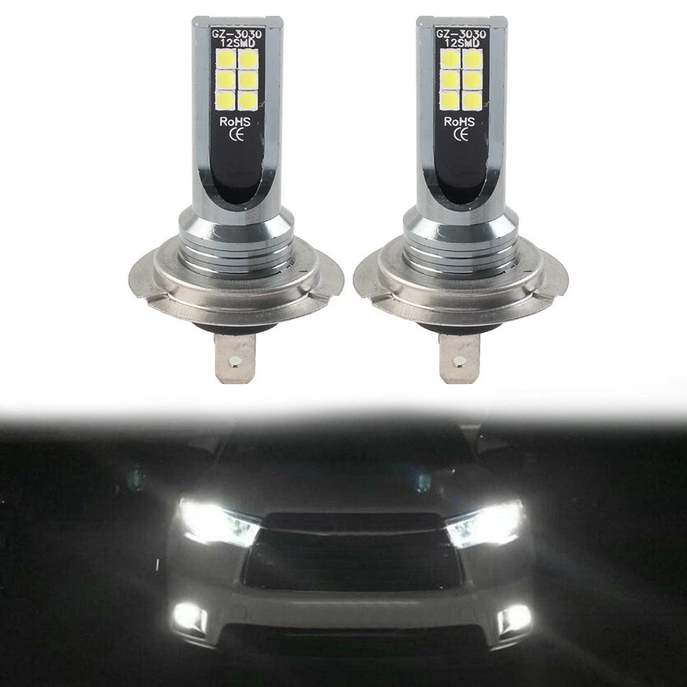 2 x H7 LED Headlight Bulbs for High Low Beam White Light for Universal