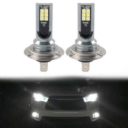 2 x H7 LED Headlight Bulbs for High Low Beam White Light for Universal