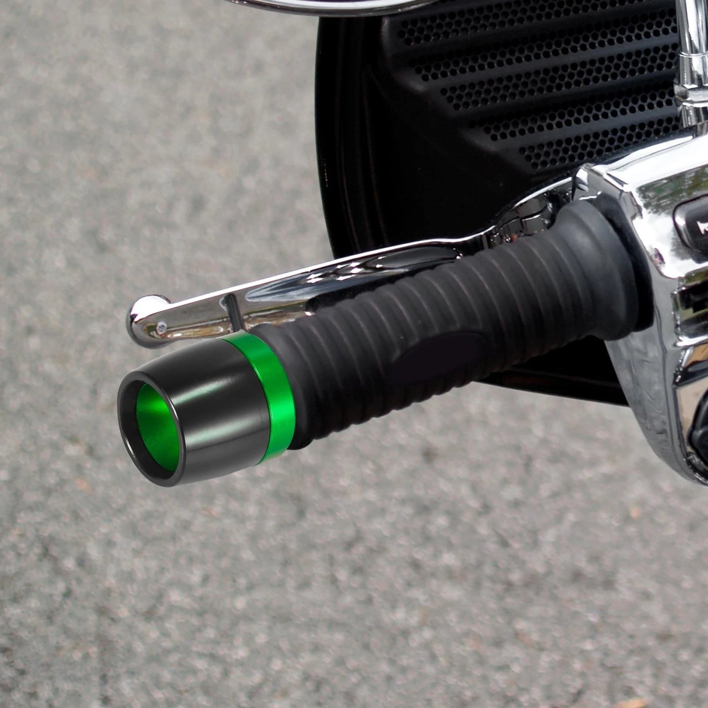 2 x 18mm Handlebar End Caps Plug Bar CNC Aluminum Alloy Green for Motorcycle