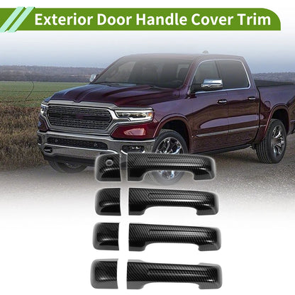 Exterior Door Handle Cover Trim for Dodge Ram 1500 (2019-2024) Carbon Fiber