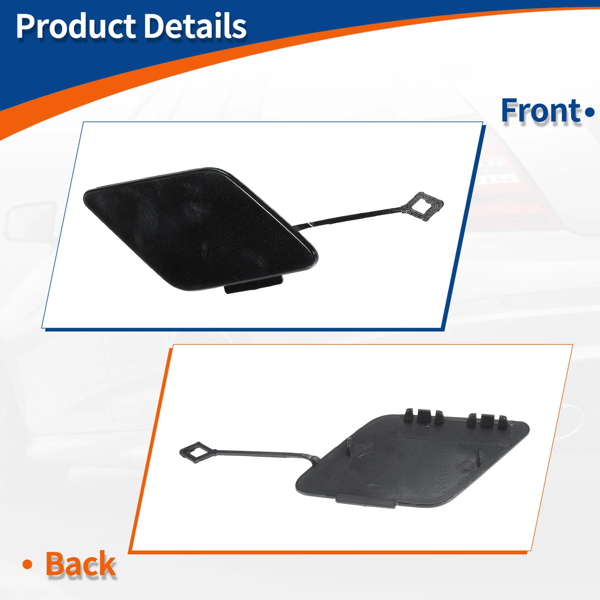 Bumper Tow Hook Cover for BMW 535i 550i GT (2010-2017) Black
