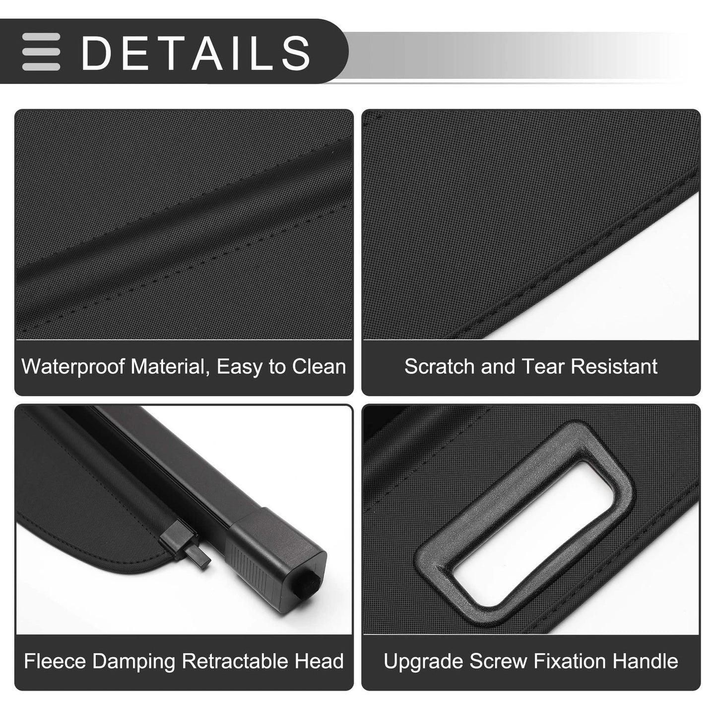 Retractable Cargo Cover for Jeep Grand Cherokee (2006-2010) Gloss Black
