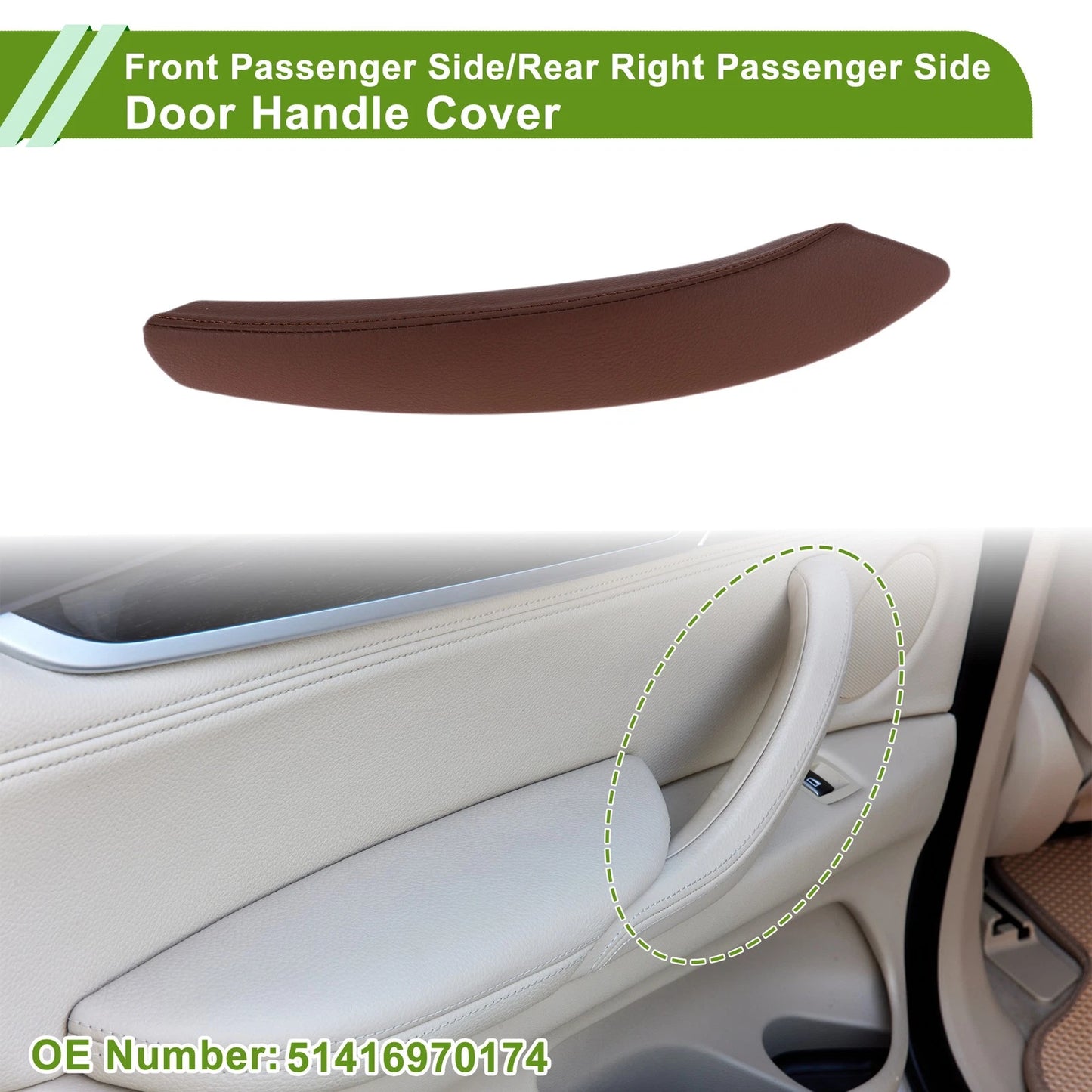 Door Handle Trim Cover for BMW X5 (2008-2013) Reddish Brown