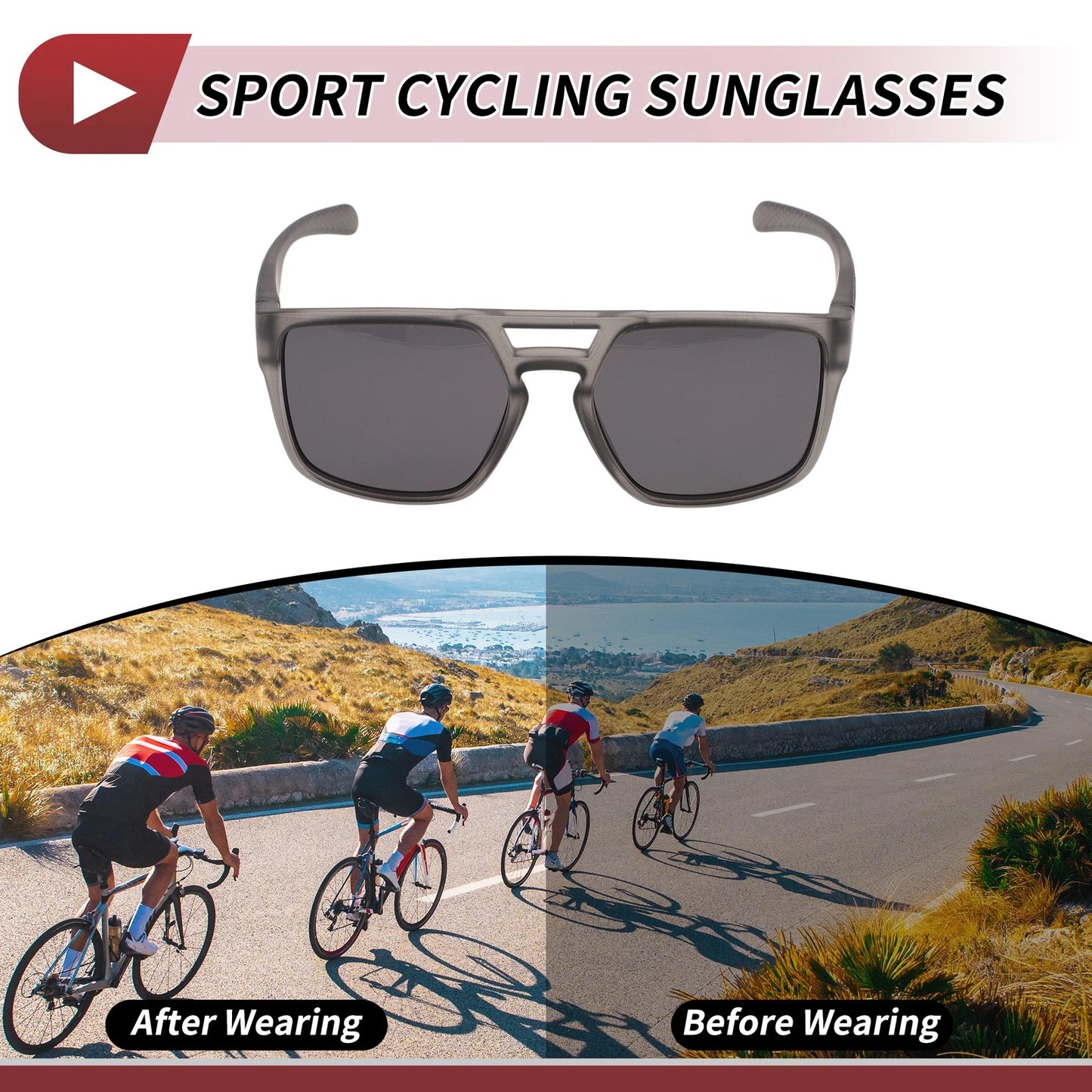 1 x Goggles Black Lens Gray Frame Tri-Acetyl Cellulose