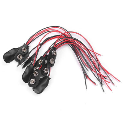 10 x Snap-on 9V Battery Holder Clip Connector with 10CM Cable for Universal