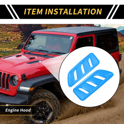 Front Hood Air Outlet Vent Cover Trim for Jeep JL JLU (2018-2024) Light Blue