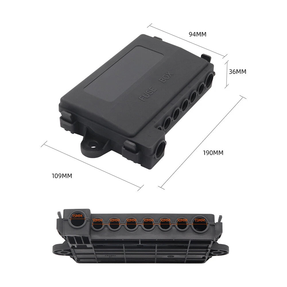 7 Way Fuse Box Power Distribution Assembly for Car (1 in 7 Out)