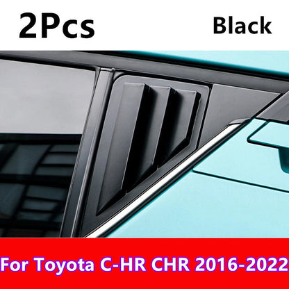 2 x Matte Black Side Window Louver Shutter Covers for Toyota C-HR (2018–2022)