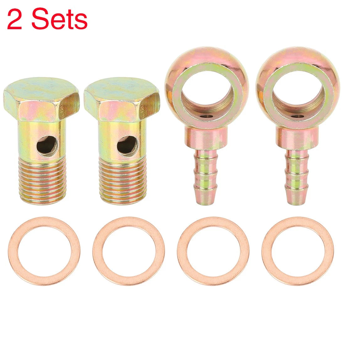 2 x Banjo Bolt Washer 16mm Diameter Bronze Tone Metal for Motorcycle Car