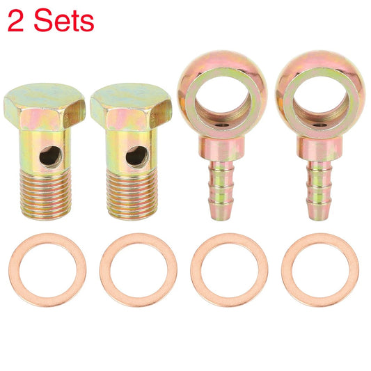 2 x Banjo Bolt Washer 16mm Diameter Bronze Tone Metal for Motorcycle Car