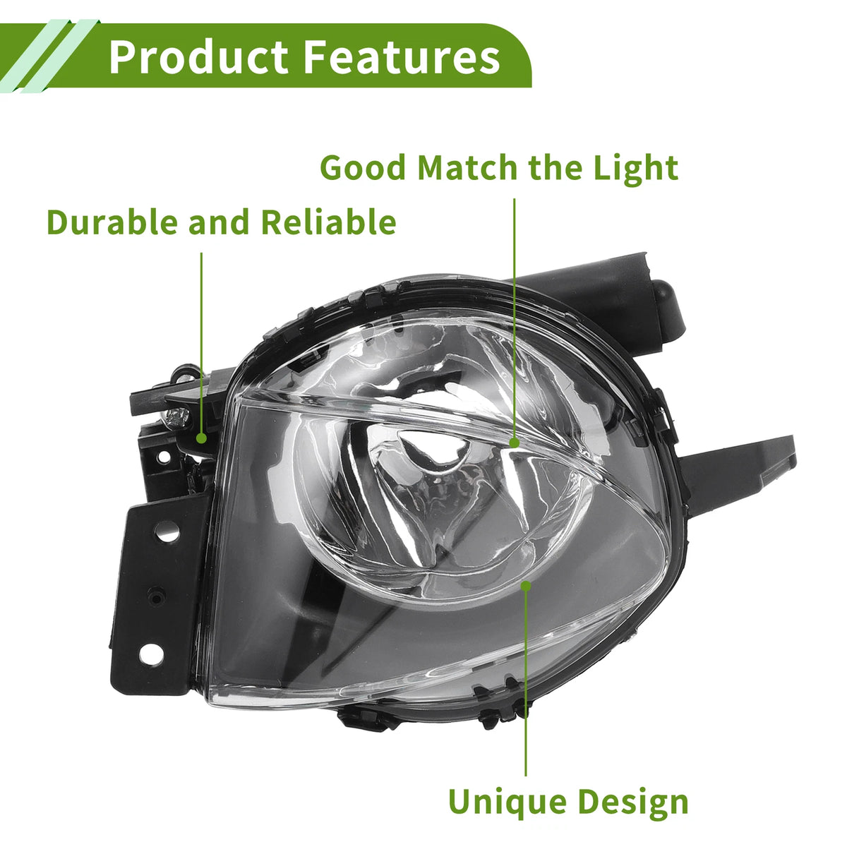 Left Fog Light Grill for BMW 330i 2006-2008 (1 x Clear, Black)