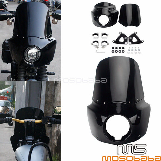 15" Windshield Headlight Fairing Kits for Harley FXBBS FXBB FXST FXDB FXDLS (2018-2023)
