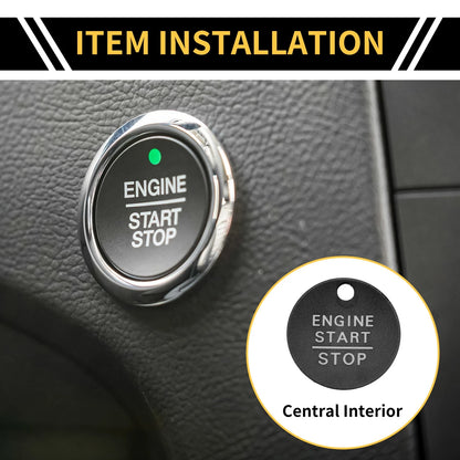 Engine Start Stop Button Switch Knob Cover for Ford F-150 (2016-2021) Black