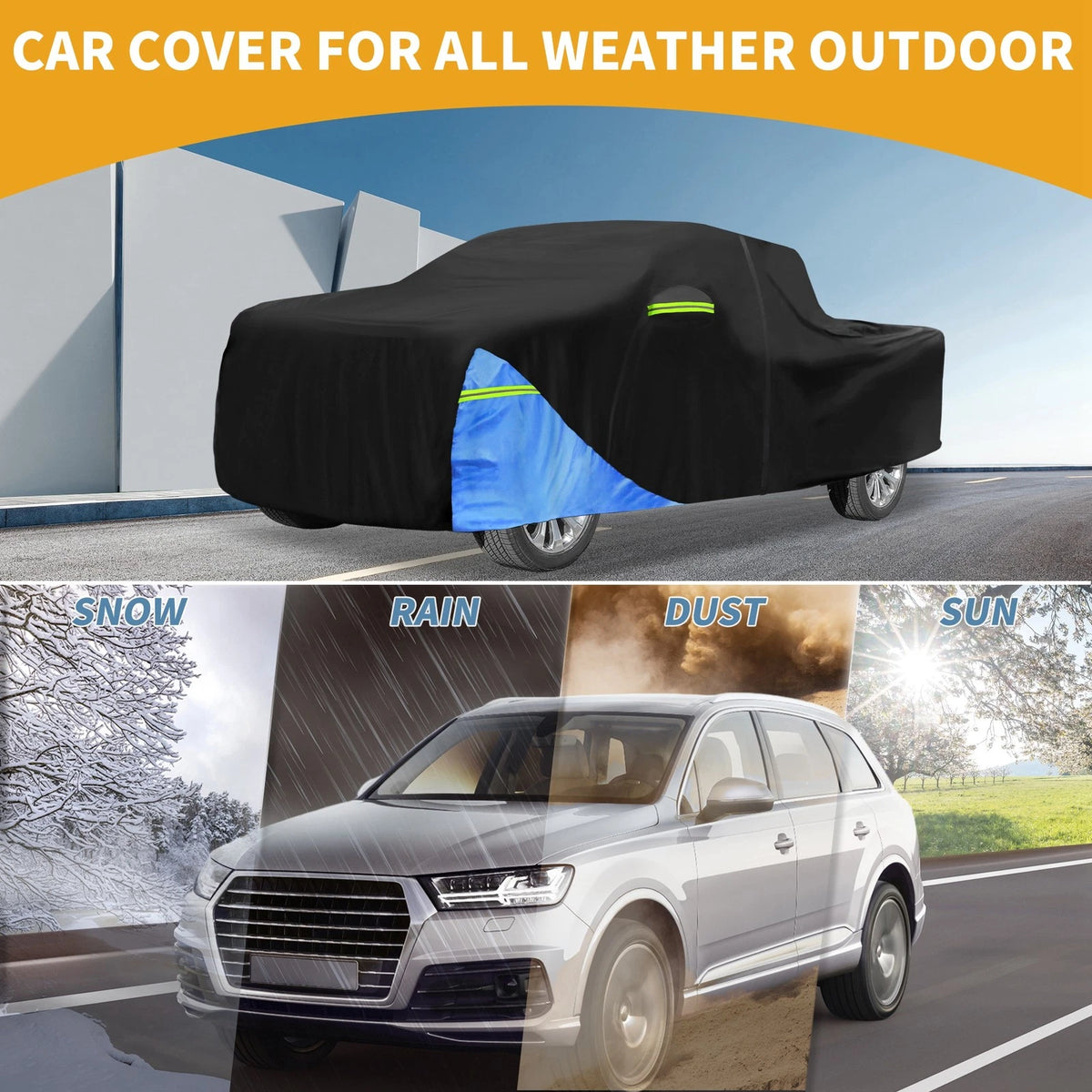Waterproof Car Cover for Chevrolet Silverado Oxford Cloth Black