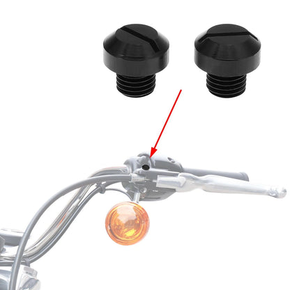 2pcs Universal M10x1.25 Motorcycle Right Side Mirror Hole Plugs Screws Black