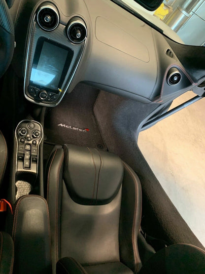 Floor Mats Set for McLaren 650S Black Tailored Carpets with Emblem (2014-2019)