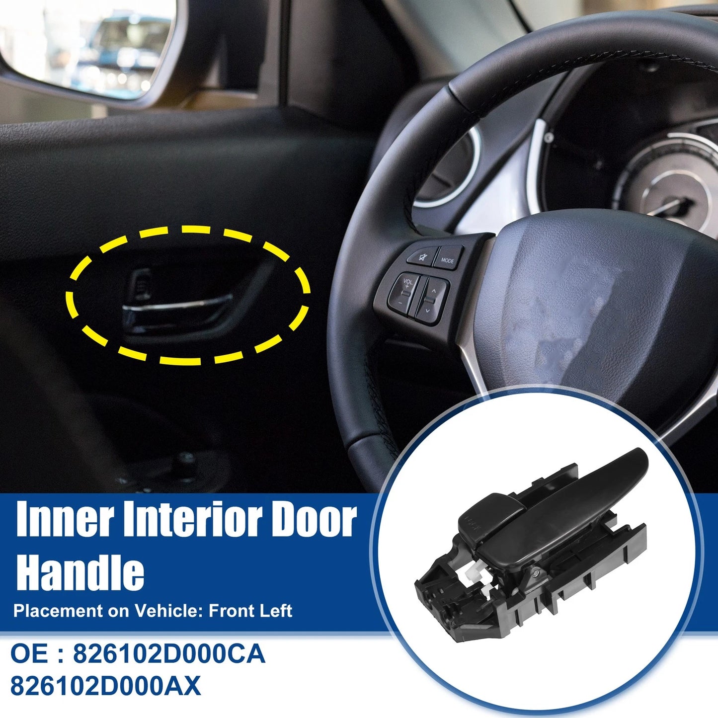 Front Left Inner Door Handle for Hyundai Elantra (2001-2006)