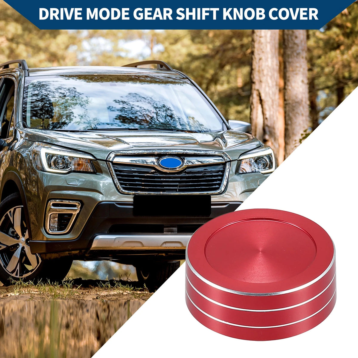 Red Gear Shift Knob Cover Ring for Subaru Forester (2019-2022) 1 Pcs