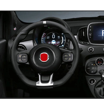 Dry Carbon Fiber Steering Wheel Center Trim Ring Fit for Fiat 500 2012-2019