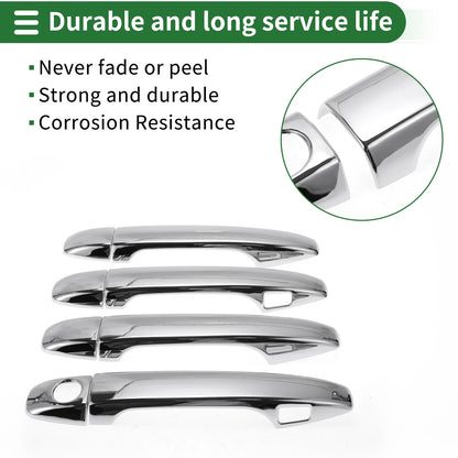 Smart Car Door Handle Cover Trim for Toyota Prius (2010-2015) Silver Tone